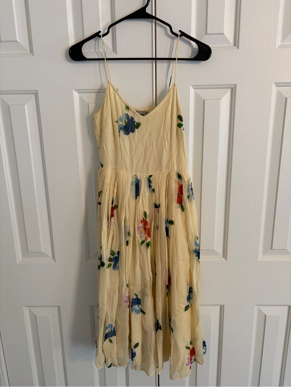 ASOS Cream Floral Spaghetti-Strap Dress